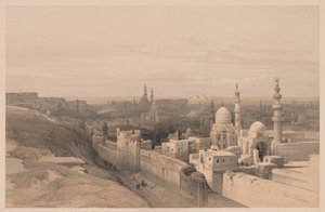Egitto e Nubia: Volume III - No. 26, Il Cairo, vista verso ovest, 1838 da Louis Haghe