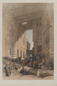 Egitto e Nubia, Volume III: Bazar dei Mercanti di Seta, Il Cairo, 1848 da Louis Haghe