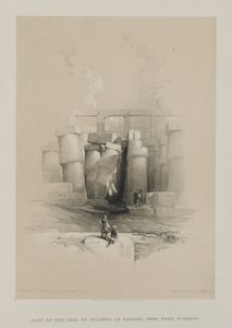 Egitto e Nubia, Volume II: Parte della Sala delle Colonne a Karnak, Tebe, 1847 da Louis Haghe