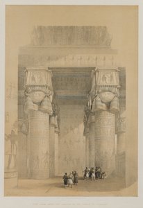 Egitto e Nubia, Volume II: Vista da Sotto il Portico del Tempio di Dendera da Louis Haghe