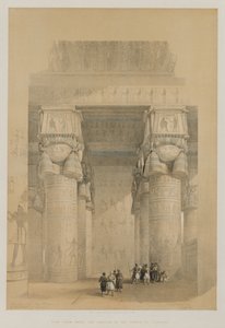 Egitto e Nubia, Volume II: Vista da sotto il portico del Tempio di Dendera, 1849 da Louis Haghe
