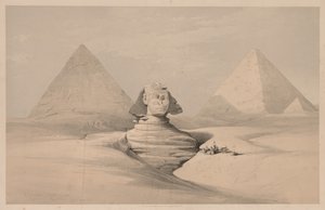Egitto e Nubia: Volume I - No. 18, La Grande Sfinge, Piramidi di Giza, Vista Frontale, 1839