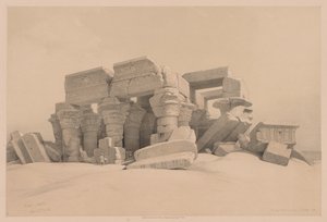 Egitto e Nubia: Volume I - No. 1, No. 2, Resti del portico del tempio di Kom Ombo da Louis Haghe