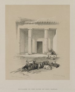 Ingresso alle Grotte di Beni-Hasan da Louis Haghe