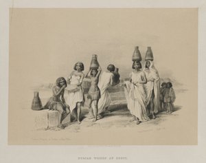 Egitto e Nubia, Volume I: Donne nubiane a Kortie, sul Nilo, 1847 da Louis Haghe