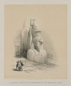 Egitto e Nubia, Volume I: Uno dei Due Colossi di Ramesse II. Ingresso al Tempio di Luxor da Louis Haghe