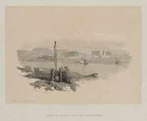 Egitto e Nubia, Volume I: Rovine di Luxor da Sud-Ovest da Louis Haghe