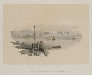 Egitto e Nubia, Volume I: Rovine di Luxor da sud-ovest, 1846 da Louis Haghe