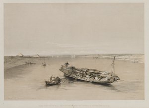 Vista sul Nilo Verso le Piramidi di Dashour e Saccara da Louis Haghe