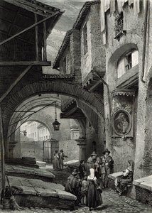 Il ghetto, Roma, inciso da S.V. Hunt, Cassell und Company, 1847