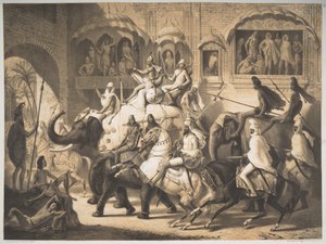 Una strada a Lahore, marzo 1842 da Louis Henri de Rudder