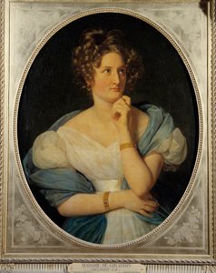 Ritratto della scrittrice francese Delphine Gay (1804-1855), Madame Emile de Girardin. Il suo pseudonimo è Visconte Charles de Delaunay. Dipinto di Louis Hersent da Louis Hersent
