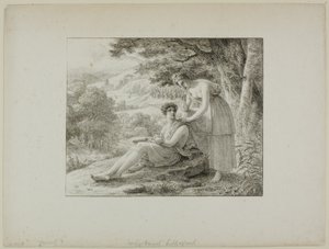 Due figure in un paesaggio da Louis Hersent