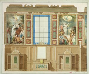 Una delle cappelle sotto le navate laterali, progetto per decorare la chiesa di Notre Dame de Lorette, 1855 da Louis Hippolyte Lebas