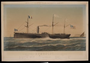 New York & Havre Steam Navigation Company U.S. Mail Steamship Humboldt, D Lines, Commander da Louis Honore Gamain