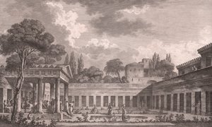 Ricostruzione ideale della Villa di Diomede a Pompei al suo stato originale prima dell