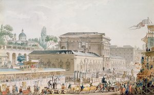 Antichità trovate a Ercolano trasportate al Museo di Napoli, c.1782 da Louis Jean Desprez