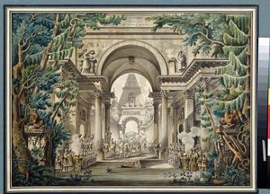 La processione al tempio da Louis Jean Desprez