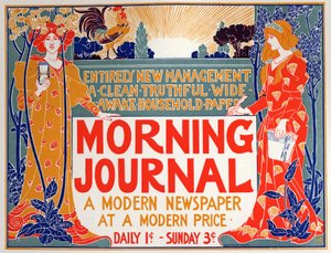 Letteratura. Morning Journal, giornale. Poster di Louis Rhead, USA
