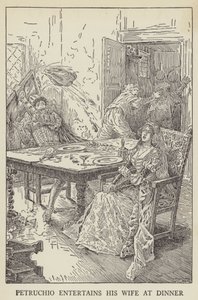 Petruchio intrattiene sua moglie a cena da Louis John Rhead
