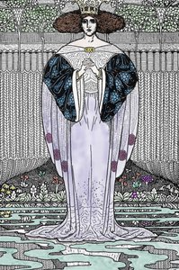 Rappresentazione della Dama del Lago (Nimue, Viviane) Illustrazione di Louis Rhead (1858-1926) per 