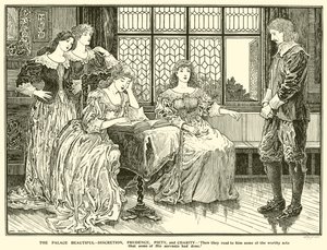 Il Palazzo Bello, Discrezione, Prudenza, Pietà e Carità da Louis John Rhead