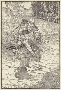 Il frate prese Robin sulla sua schiena da Louis John Rhead