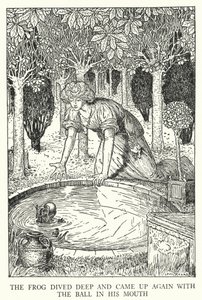 La rana si tuffò in profondità e riemerse con la palla in bocca da Louis John Rhead