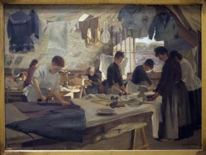 Il laboratorio del ripper a Trouville. Dipinto di Louis Joseph Anthonissen (1849-1913)