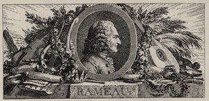 Ritratto di Jean Philippe Rameau (1683-1764) incisione di Louis-Joseph Masquelier