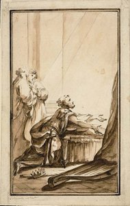 Re Davide in ginocchio in penitenza