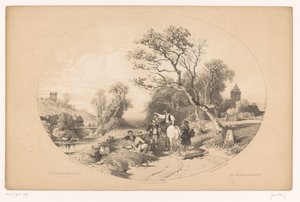 Cavaliere chiede informazioni lungo la strada (Pittoreske wandelingen) da Louis Julien Jacottet
