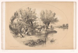 Pescatori su un lago da Louis Julien Jacottet