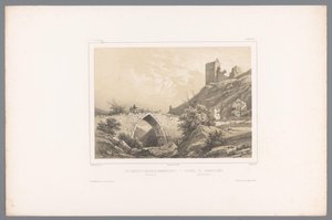 Veduta delle rovine del castello di Hammershus da Louis Julien Jacottet