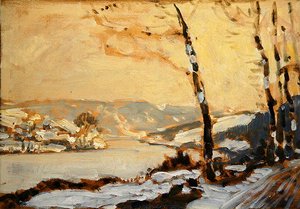La valle del Fulda, vicino a Kassel, con neve