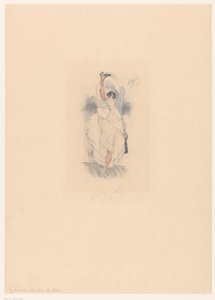 Ballerina di cancan con gamba tesa dietro la testa da Louis Legrand (signed by artist)