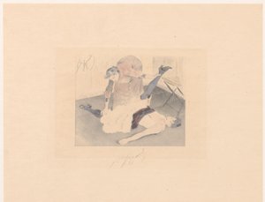 Esercizio di flessibilità di una ballerina di cancan da Louis Legrand (signed by artist)