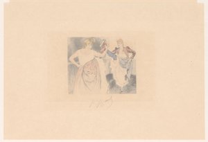 Due ballerine di cancan con gambe sollevate da Louis Legrand (signed by artist)
