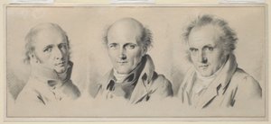 Ritratti di Charles Percier, Pierre-François Léotard Fontaine e Claude-Louis Bernier da Louis Leopold Boilly