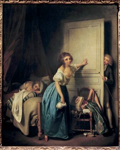 Il curioso Un voyeur curioso che spia due bambine (dipinto di Louis Leopold Boilly) da Louis Leopold Boilly