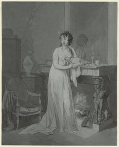 Donna davanti a un camino da Louis Leopold Boilly