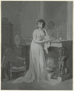 Donna davanti a un caminetto, c. 1803 da Louis Leopold Boilly