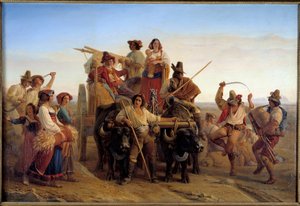 Arrivo dei mietitori nelle paludi pontine vicino a Roma da Louis Leopold Robert