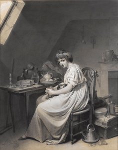 Louis-Léopold Boilly - Giovane ragazza con il suo cane da Louis Leopold Boilly