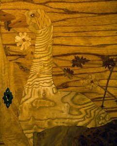 Credenza in stile Art Nouveau in mogano e quercia
