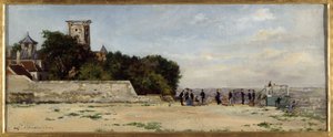 La sommità della collina di Montmartre, con la torre Solférino, circa 1870 da Louis Marie Chevalier