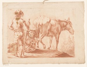 Due ragazzi con un cavallo