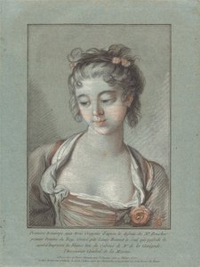 Busto di una giovane donna che guarda in basso da Louis Marin Bonnet