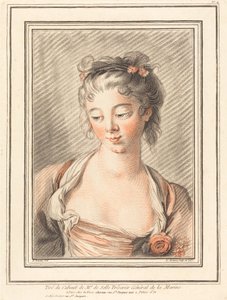 Busto di una giovane donna che guarda in basso, 1773 o successivo da Louis Marin Bonnet