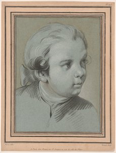 Testa di un ragazzo girata di tre quarti verso destra da Louis Marin Bonnet